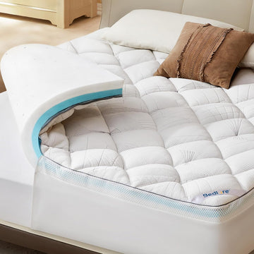 Queen Mattress Topper 4-Inch Dual Layer Memory Foam Mattress Topper | Mattress Topper for Back Pain, Dual Layer
