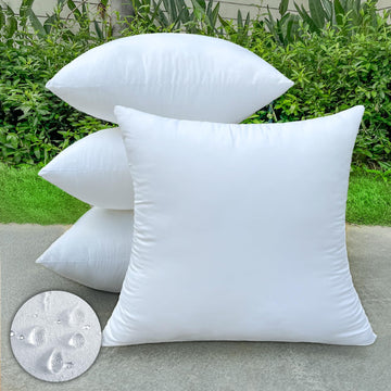 4 Pack Pillow Inserts Waterproof Outdoor 16x16 inch White
