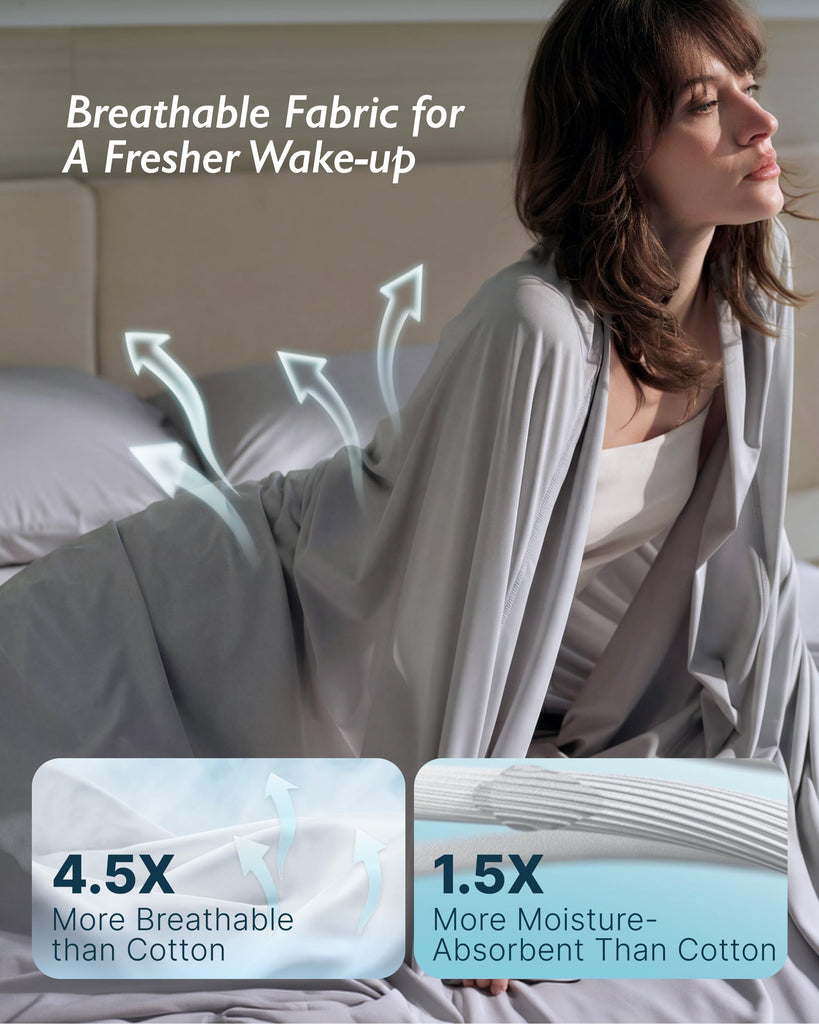 Cooling Sheets King Size - BlendTek Dry & Cool Technology Cooling Bed Sheets for Hot Sleepers and Night Sweats