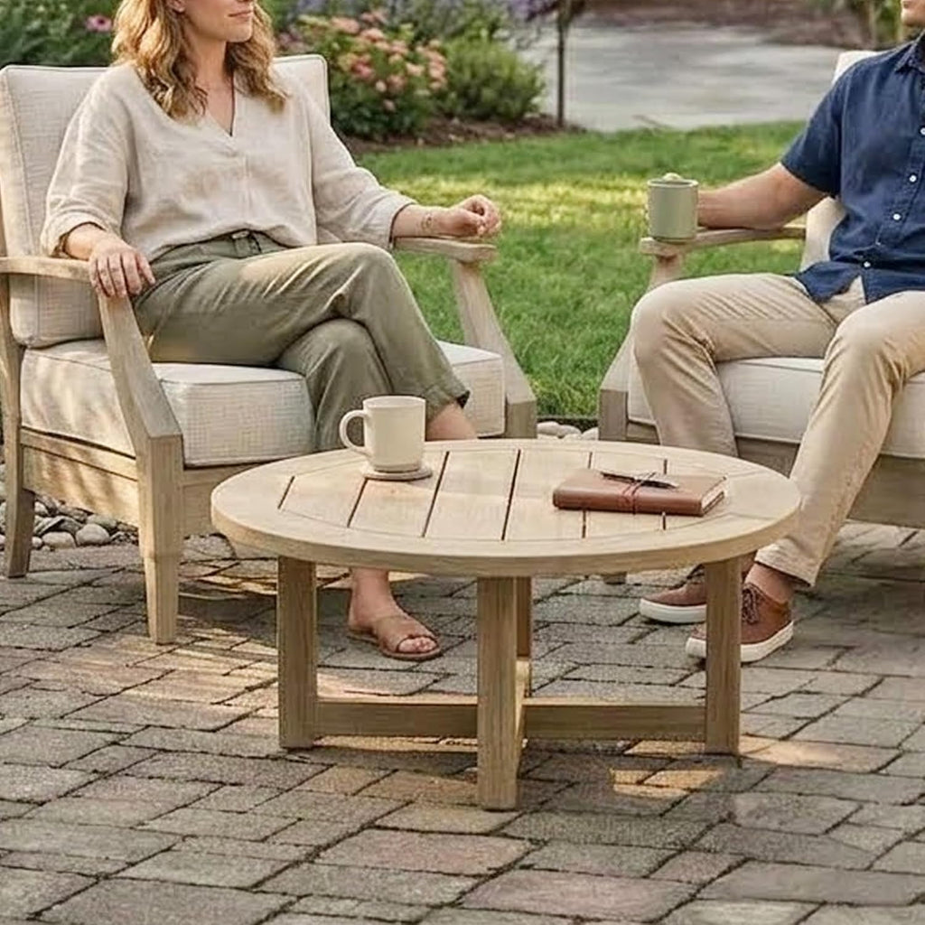 Outdoor Lounge Chair, All-weather Foam Cushion, Protective Finish, Eucalyptus