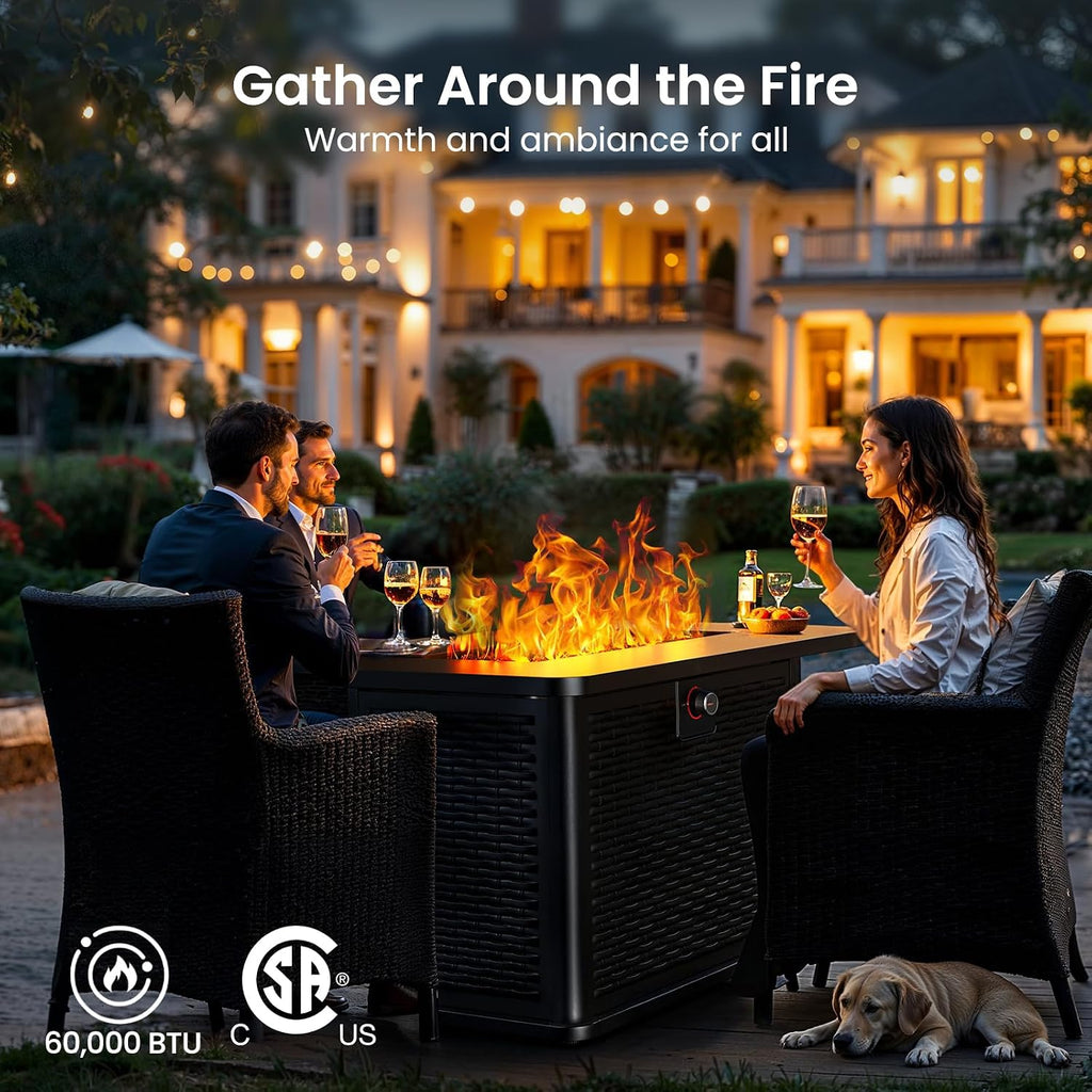 43-Inch Rectangular Propane Fire Pit Table