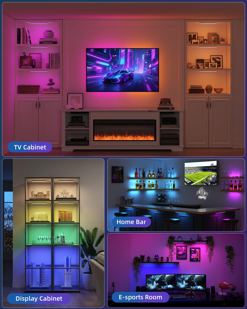 80RGB Color Changing Under Cabinet Lighting, Led Shelf Lights