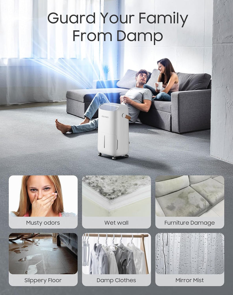 Dehumidifier for Basement,Home,Bathroom,Bedroom 45 pint/Day 4500 Sq ft Dehumidifiers with Drain Hose