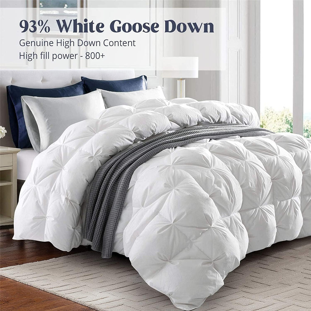 Goose Down Comforter Twin 800 Fill Power, 100% Cotton 93% Goose Down Winter Duvet Insert 700 TC, Heavyweight Cloud