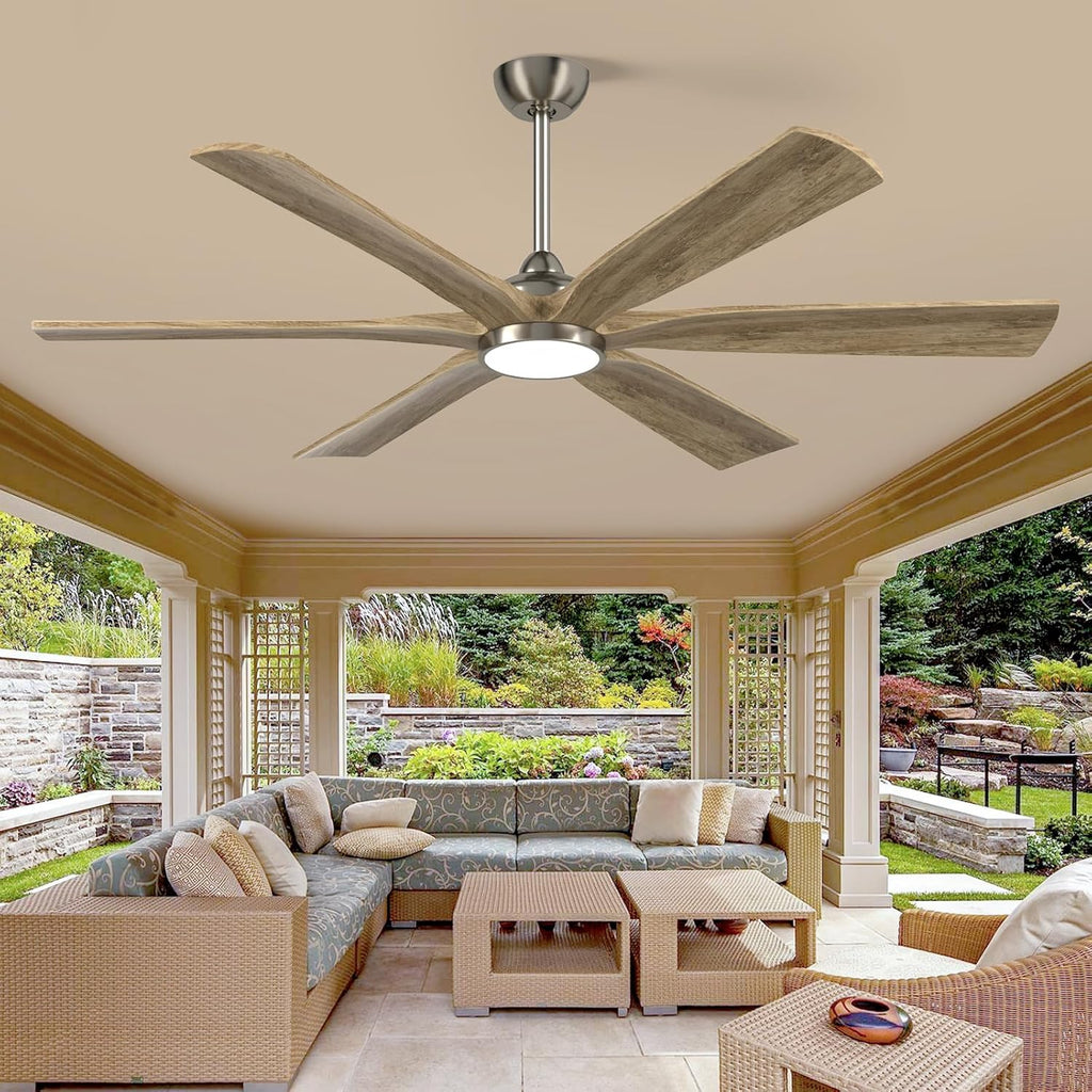 60" Ceiling Fan with LED Light and Remote - Gray