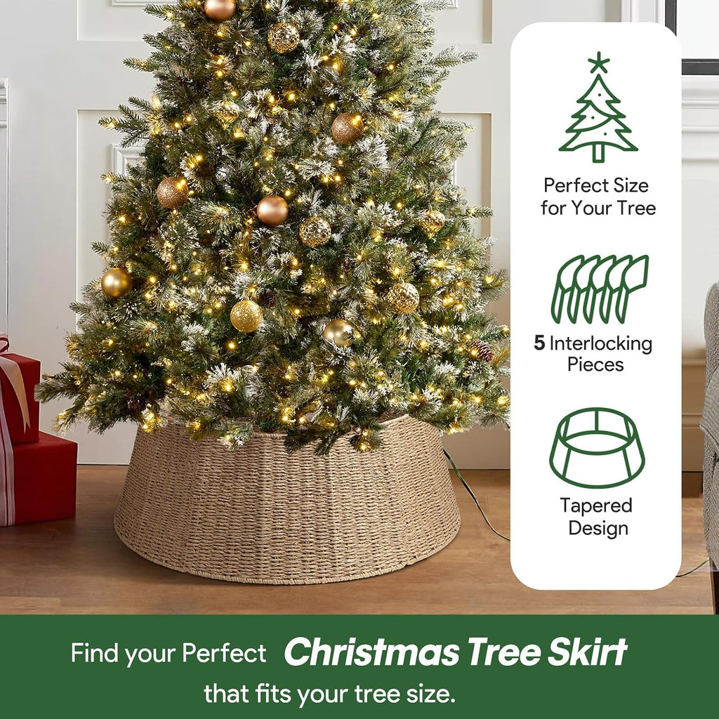 Christmas Tree Collar- 26",Christmas Tree Base Christmas Tree Basket Collar,for Covering Tree Stand (Burlywood, 26 in)