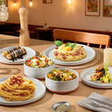 Plates and Bowls Sets, 12 Pieces Stoneware Dinnerware Set for 4, Modern Kitchen Dinner Set Ceramic Dishware Dishes Set