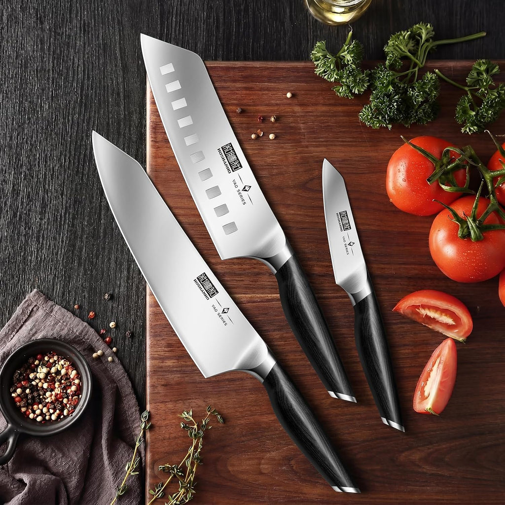 3-Piece Knife Set, Ultra Sharp Japanese Kitchen Chef Knife Set | High Carbon Powder Steel Kitchen Knife Set