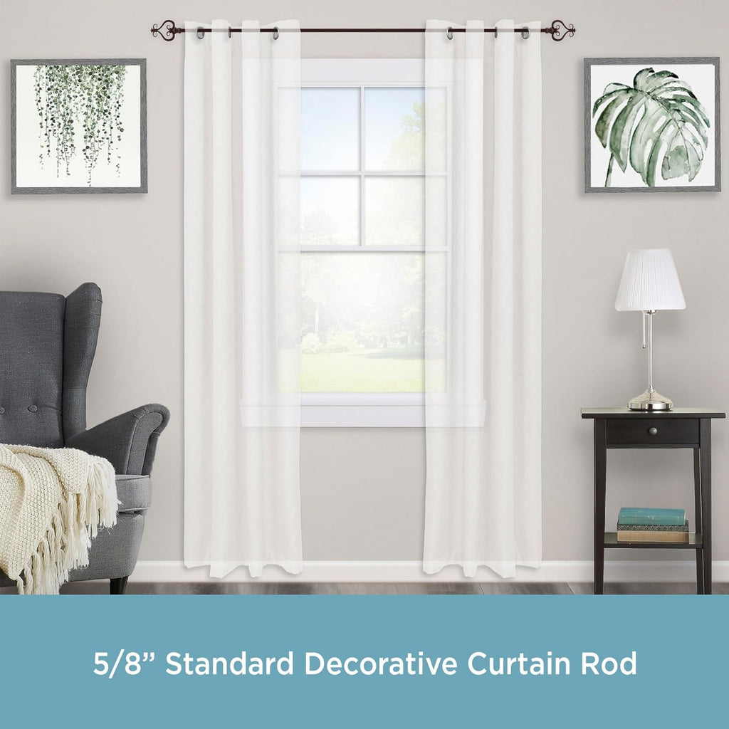 Serena Window Curtain Rod, Chocolate Brown