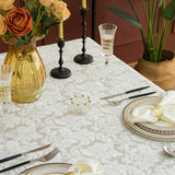 Emboss Style Textured Tablecloth Waterproof Solid Bordered Retro Tablecloths Classic Luxurious Washa