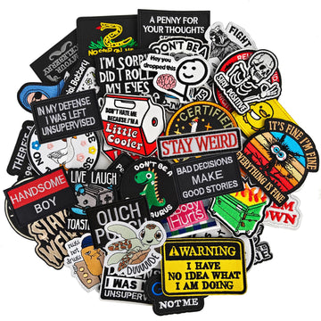 20 Pieces Random Funny Patches, Hook and Loop Humorous Funny Embroidered Meme Morale Patch, DIY Applique Accessories