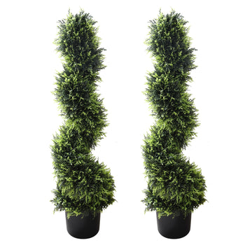 Topiary Tree, Spiral Cedar, 37 Inch, 2-Set