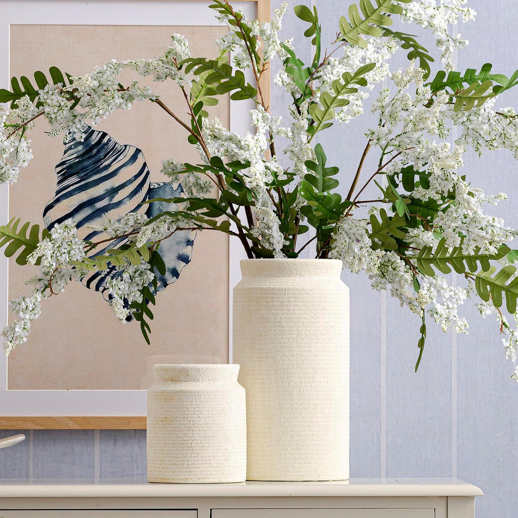 Ceramic Flower Vase 7.5 inch Farmhouse Rustic Vase