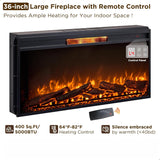 52 Inch Farmhouse Electric Fireplace with Mantel, Tall Fireplace TV Stand with Open Cubby, 36 Inch Freestanding Electric Fireplace Heater, Adjustable 3D Flame, Rustic Oak