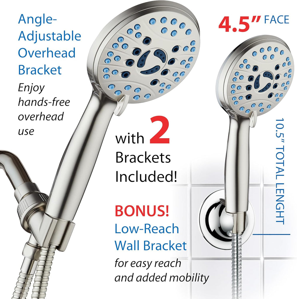 AquaCare High Pressure 8-mode Handheld Shower Head, Anti-clog Nozzles, Built-in Power Wash to Clean Tub, Tile & Pets
