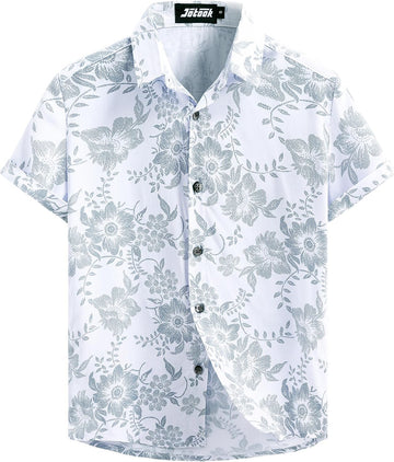 Boys Hawaiian Shirt Short Sleeve Button Down Tropical Summer Shirts