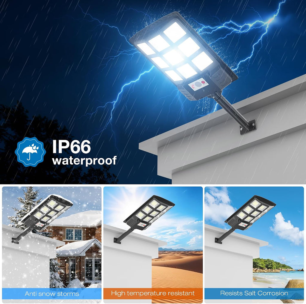 Solar Lights Outdoor, 6500K Motion Sensor Security Lights, 2-Pack | IP66 waterproof with dusk to dawn lighting