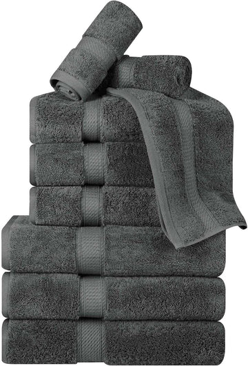 BNM Madeline Egyptian Cotton Heavyweight Towels, Ideal for Shower, Spa, Hotel, 800 GSM, Face/Washcloths, Hand Towels