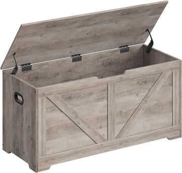Storage Chest, Storage Trunk with 2 Safety Hinges, Storage Bench, Shoe Bench, Farmhouse Style, 15.7 x 39.4 x 18.1