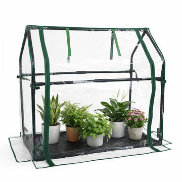Mini Greenhouse with Waterproof Base, 36.2"(L) x18.9(W) x33.3(H)