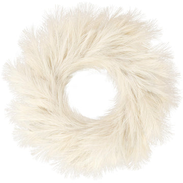 Pampas Grass Wreath 26'' Faux Pampas Wreath for All Seasons Artificial Pampas Wreath Christmas Decor Boho Wall Decor