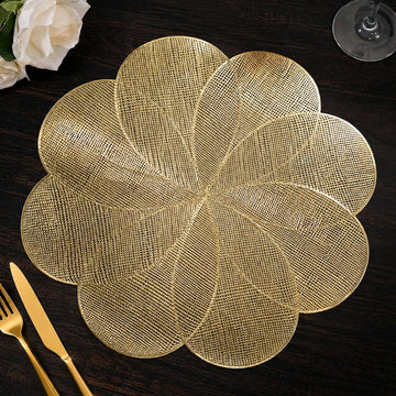 Luxury Gold Round Table Mats Set of 6 15 Inch Round Placemats