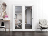 Sliding Closet Door SARTODOORS Lucia 1299 Bypass Interior Doors with Mirror, Solid Wood, 36x96, Whit