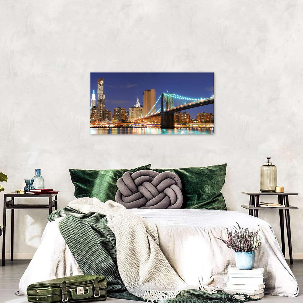 Brooklyn Bridge Wall New York NIght Picture Decor 20x40