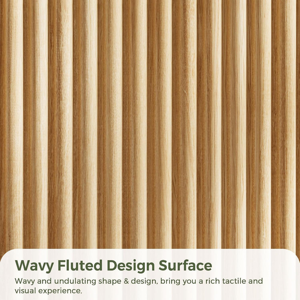 Fluted 6 Drawer Dresser , Modern Wood Chest of Drawers, Tall Storage Dresser with Deep Drawers, Handleless