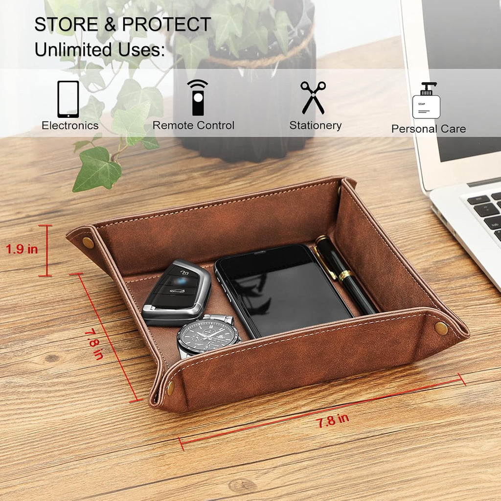 Valet Tray Desktop Storage Organizer Nightstand Caddy Holder