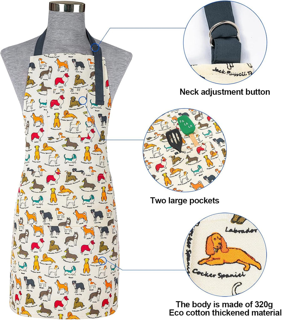 Oven Mitts and Pot Holders with Chef Apron,Kitchen Set of 5 | Heat Resistant Kitchen Gloves and Silicone Non-Slip