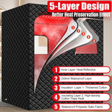 2 Person Infrared Sauna Box for Home, Portable Steam Sauna Room with 660nm＆850nm Red Light Therapy Lamp