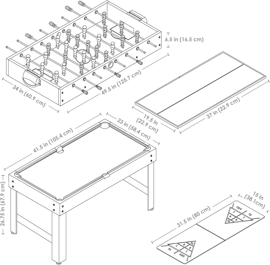 10-in-1 Game Table - Combination Multi-Game Table with Billiards, Push Hockey, Foosball, Ping Pong, Chess