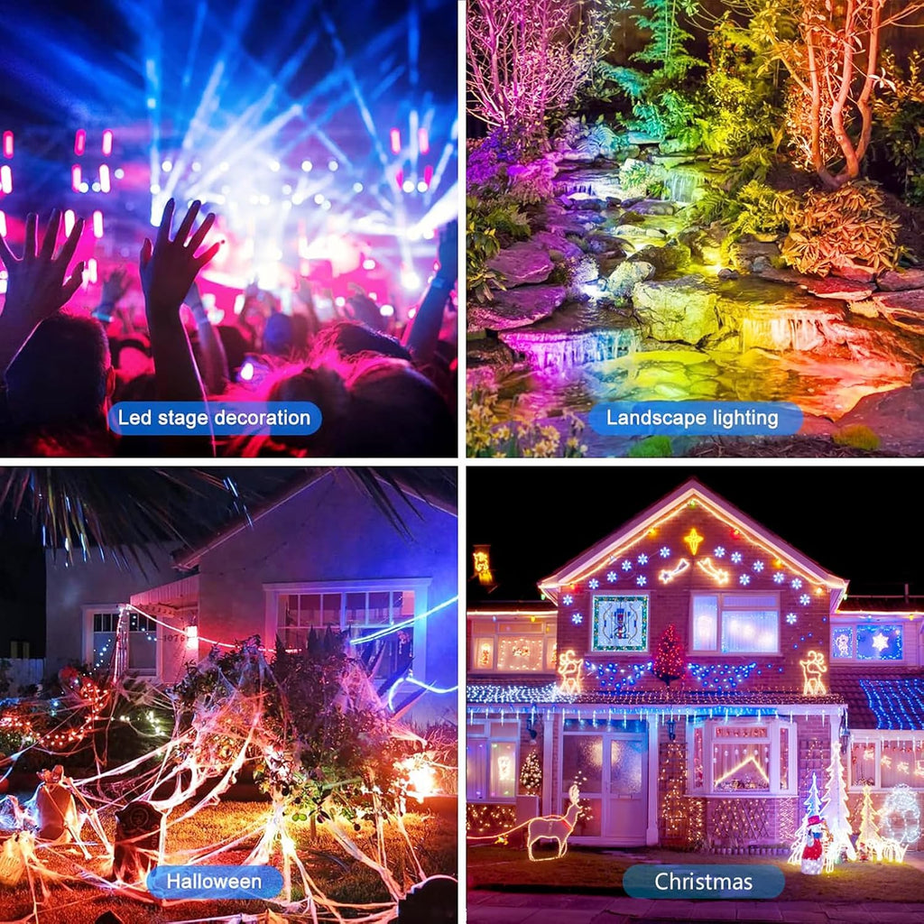 LED Flood Light Outdoor 500W Equivalent 5000LM,Bluetooth RGBW Colored Floodlight Landscape Lighting with APP