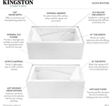 VTAM5432L22D 54-Inch Anti-Skid Acrylic 3-Wall Alcove Tub with Left Hand Drain, Glossy White