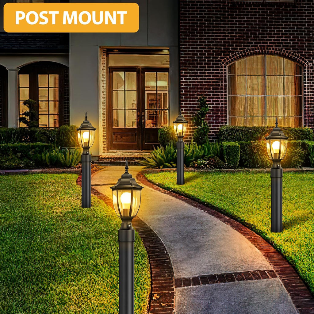 Dusk to Dawn Outdoor Post Lights, Waterproof Aluminum Lamp Post Light Fixture