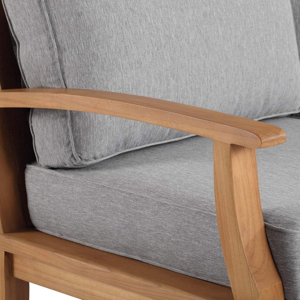Marina Outdoor Patio Teak Sofa in Natural Gray