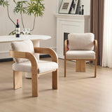 Yorick Modern Dining Chair Set of 2 with Cushion, Solid Wood Dining Room Armchair Set