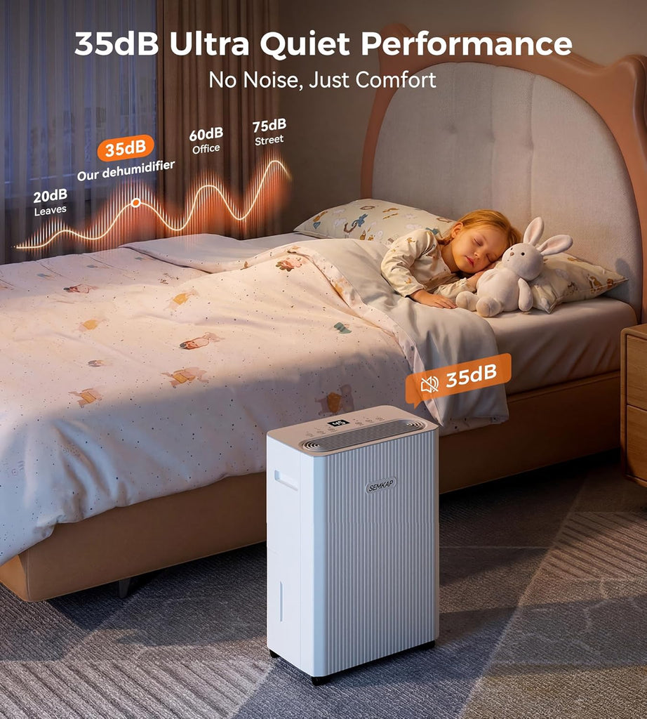 2500 Sq.Ft Dehumidifier for Basement with Drain Hose, 32 Pints Dehumidifiers for Home, Large Room, Bathroom, Bedroom