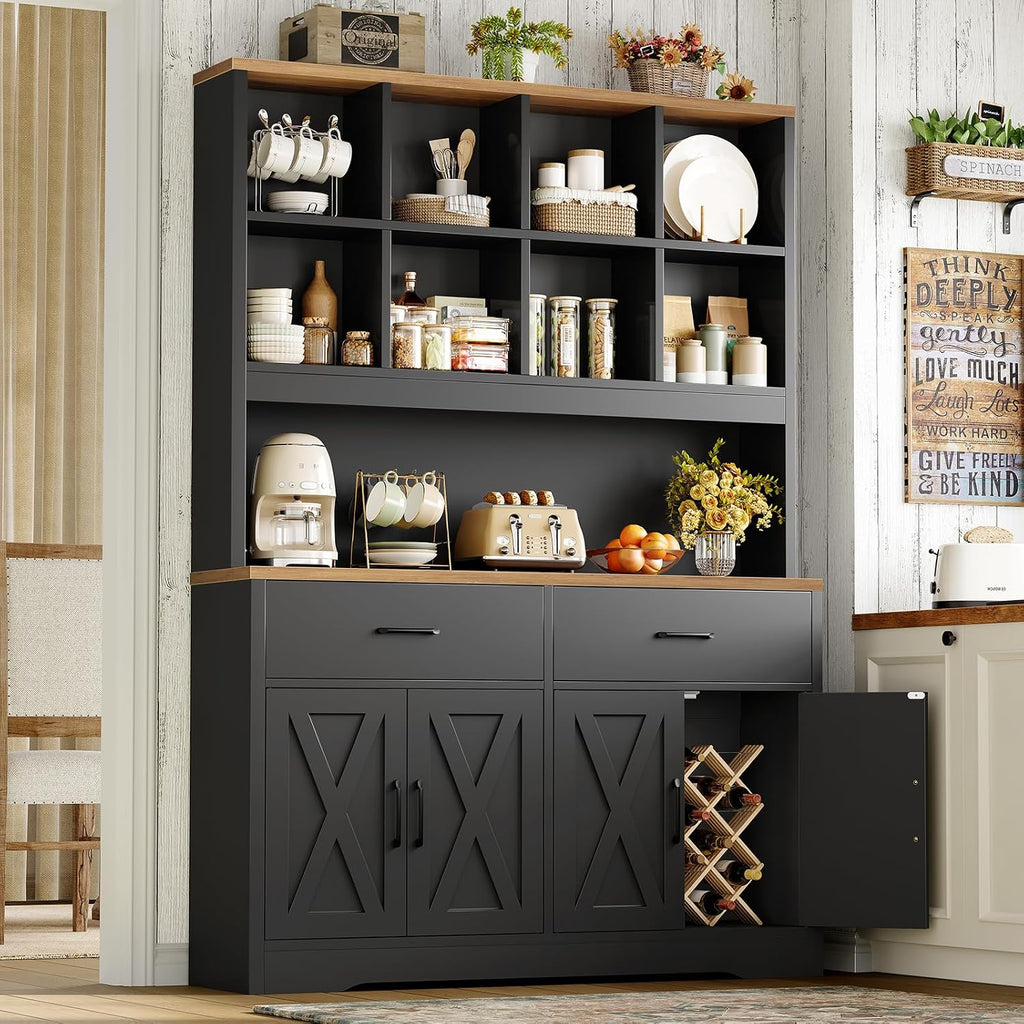 Storage Cabinet with Doors and Drawers, Pantry Cabinets, 5 Tier Floor Standing Bookshelves, Bookshelf and Bookcase, 8