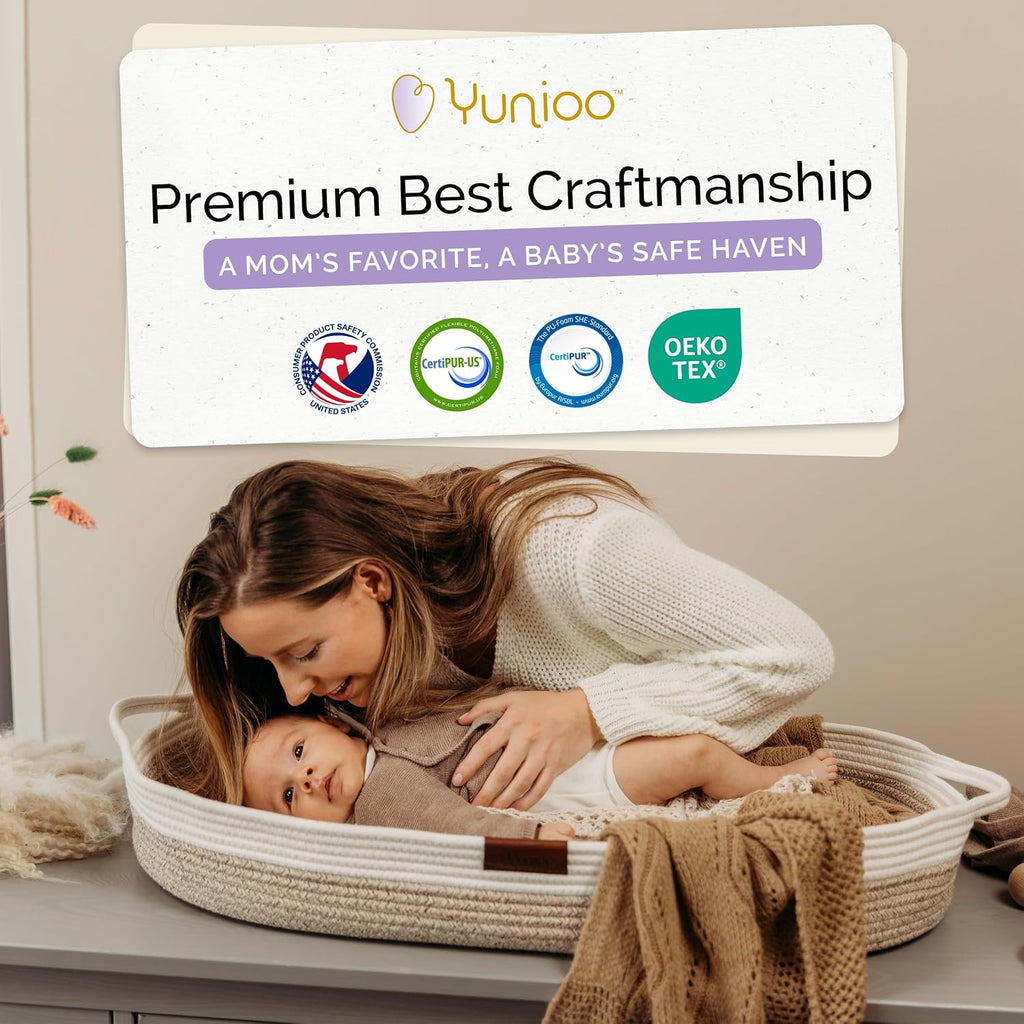 Baby Changing Basket, Portable Diaper Changing Pad, Moses Basket for Newborns, Changing Table Topper for Baby