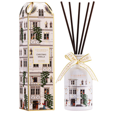 Reed Diffuser - Christmas Vanilla 6.7 fl oz Chirstmas Reed Diffuser with 8 Sticks Home Fragrance Bathroom Shelf Decor