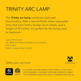 Arc Floor Lamp with 3 Movable Shades & Dimmable Brightness - Perfect Lighting and Corner Decor, Antique Bronze