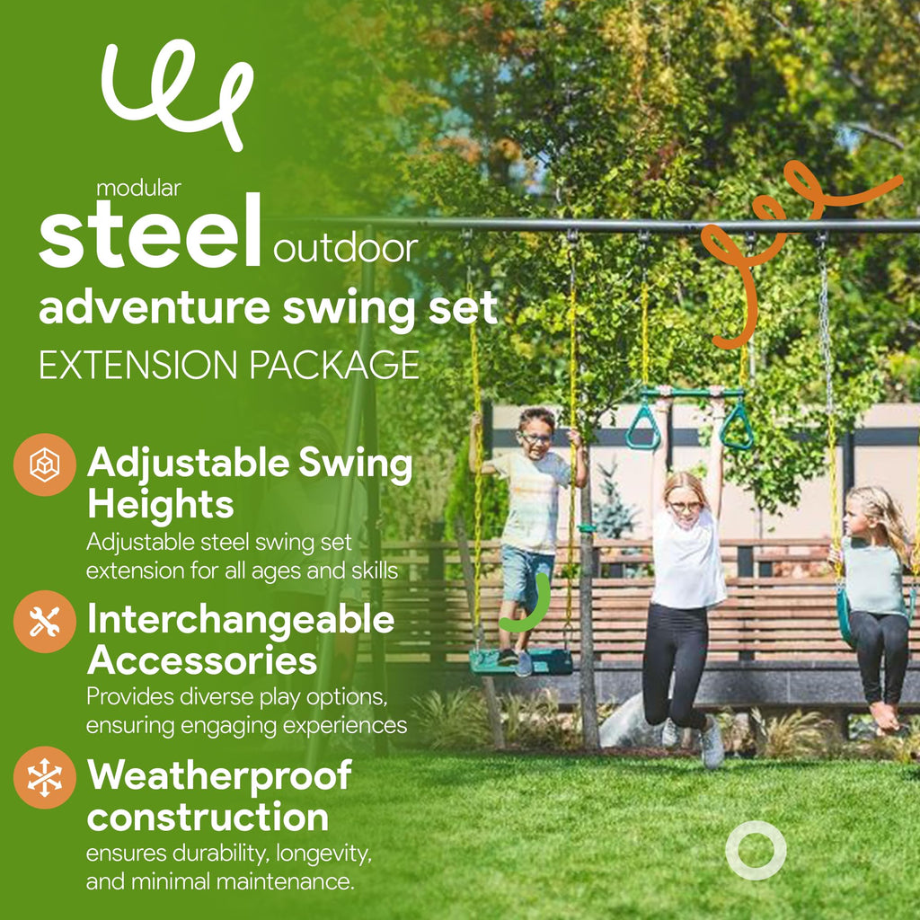 TitanFlex Outdoor Adventure Swing Set with 8 Ft Frame Extension