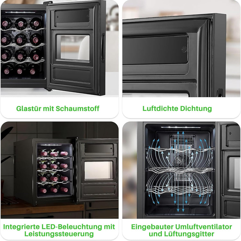 12 Bottle Slim Wine Fridge | Great for Both Red & White Wines | Adjustable Tempe
