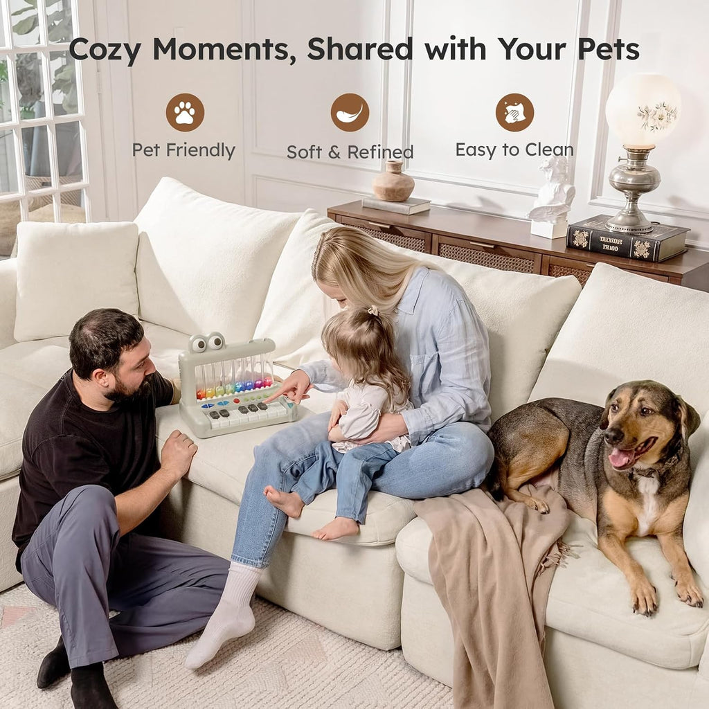 Oversized Modular Sectional Sofa, Boneless Cloud Couch with L-Shaped Chaise, Upholstered Deep Seat Comfy Couch , No