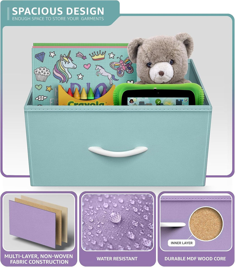 Fabric Dresser for Kids Bedroom - Chest of 5 Drawers, Tall Storage Tower, Clothing Organizer, for Closet, , Steel