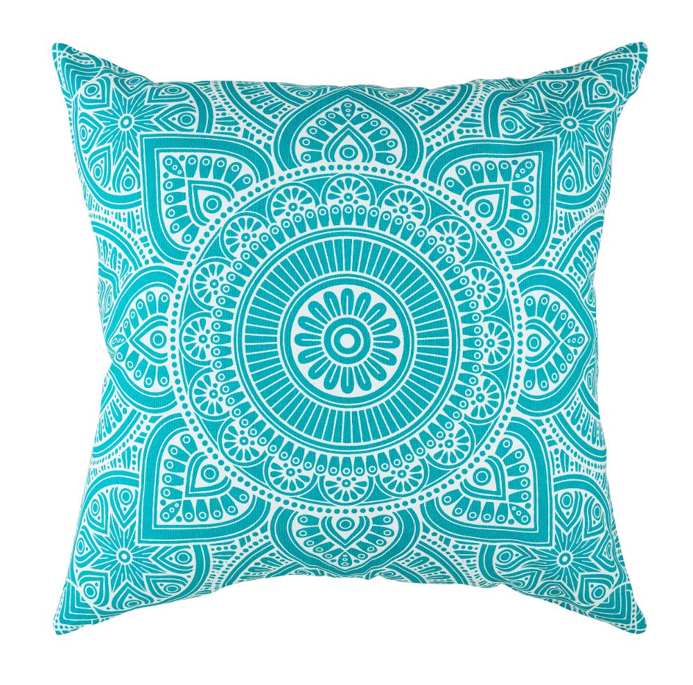 2-Pack Mandala Throw Pillow Covers (16" x 16" | Turquoise)