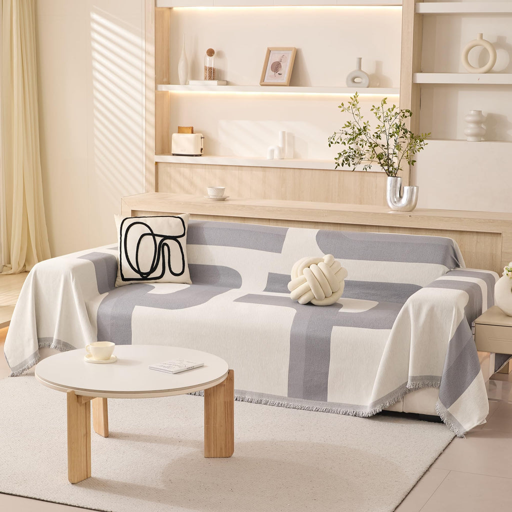 Boho Couch Cover Super Soft Couch Covers for 2-3 Cushion Couch Sofa, Modern Jacquard Sofa Slipcover Loveseat Futon