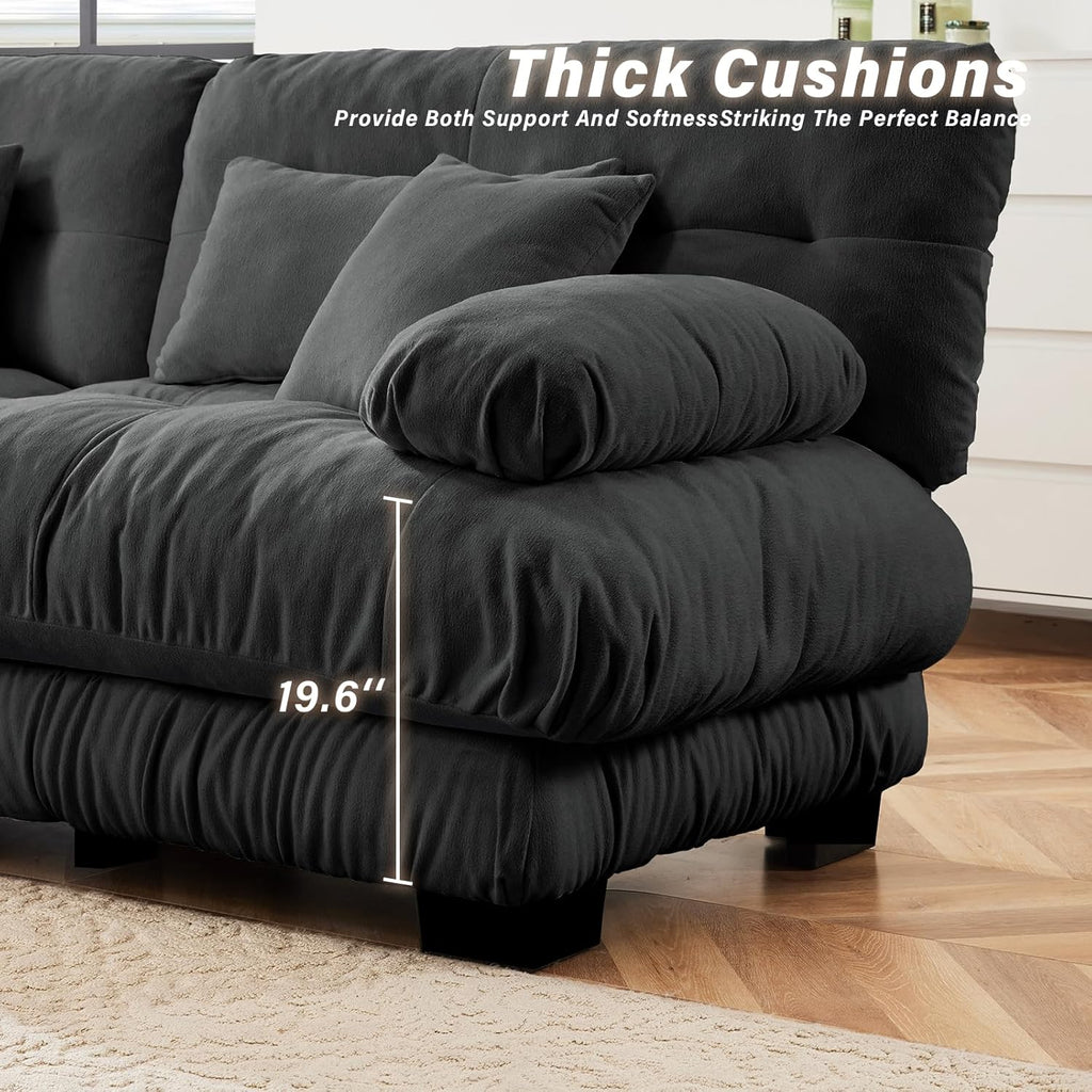Modern Living Room Velvet Recliner Sofa, Loveseat Sofa , Solid Wood Frame, Easy to Install (94.4 inch,Grey)